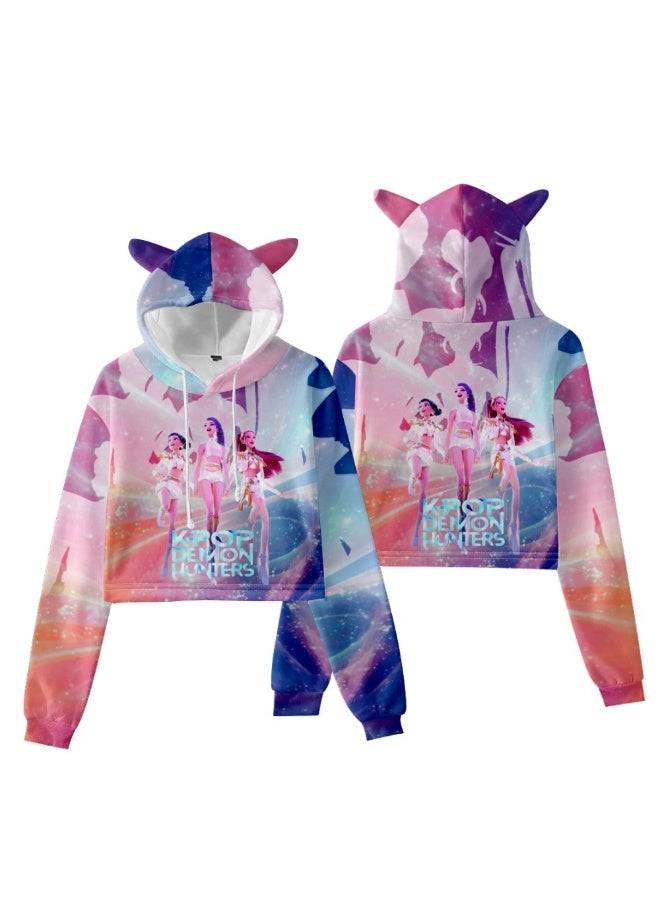 general K-POP: Demon Hunting Girl Group Printed Hoodie suitable for daily outings or styling making fans unable to put it down - Image 1