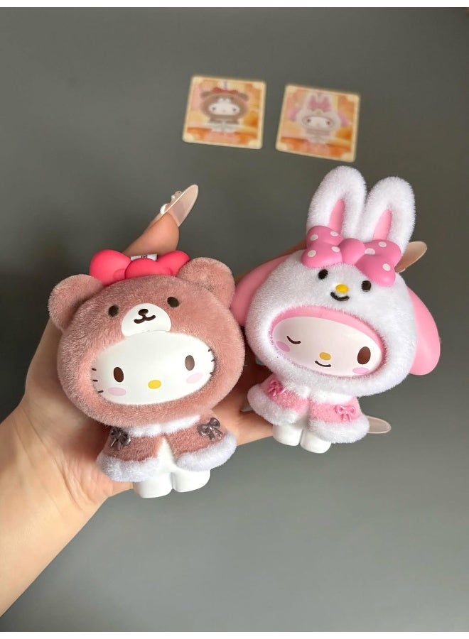 MINISO x Sanrio Characters Little Cape Collection Flocked Face-Changing Vinyl Plush Pendant Blind Box, Full Display Set of 8 Sealed Mystery Boxes, Character Collectible for Display and Gifting - Image 4