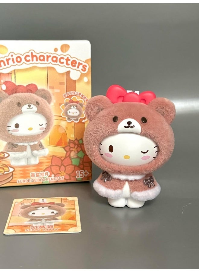 MINISO x Sanrio Characters Little Cape Collection Flocked Face-Changing Vinyl Plush Pendant Blind Box, Full Display Set of 8 Sealed Mystery Boxes, Character Collectible for Display and Gifting - Image 3
