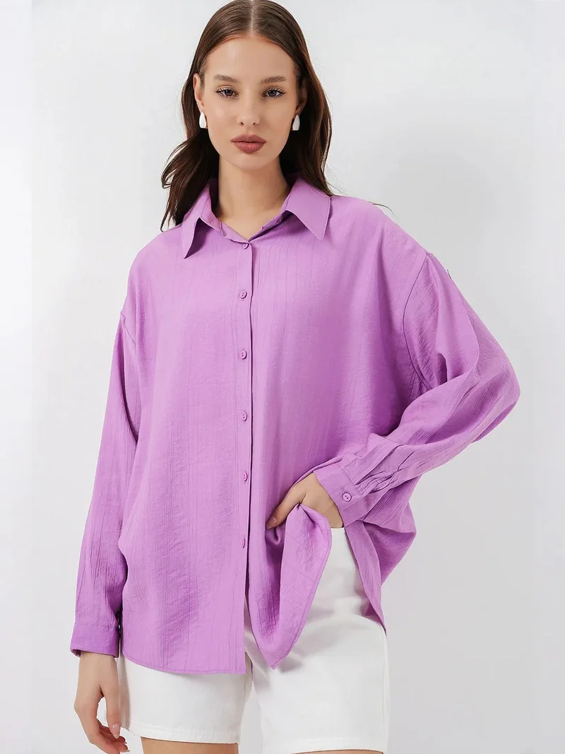 بيغ دارت BDART Oversized Long-Sleeve Button-Up Shirt