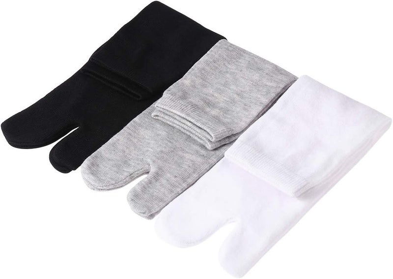 comfrt Elastic Cotton Flip Flop Socks 3 Pairs(White+Grey+Black) - Image 1