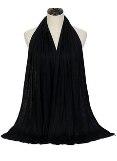 Sky cashmere Premium Jersey Stretch Shailah Hijab Scarf - Black  - Image 3