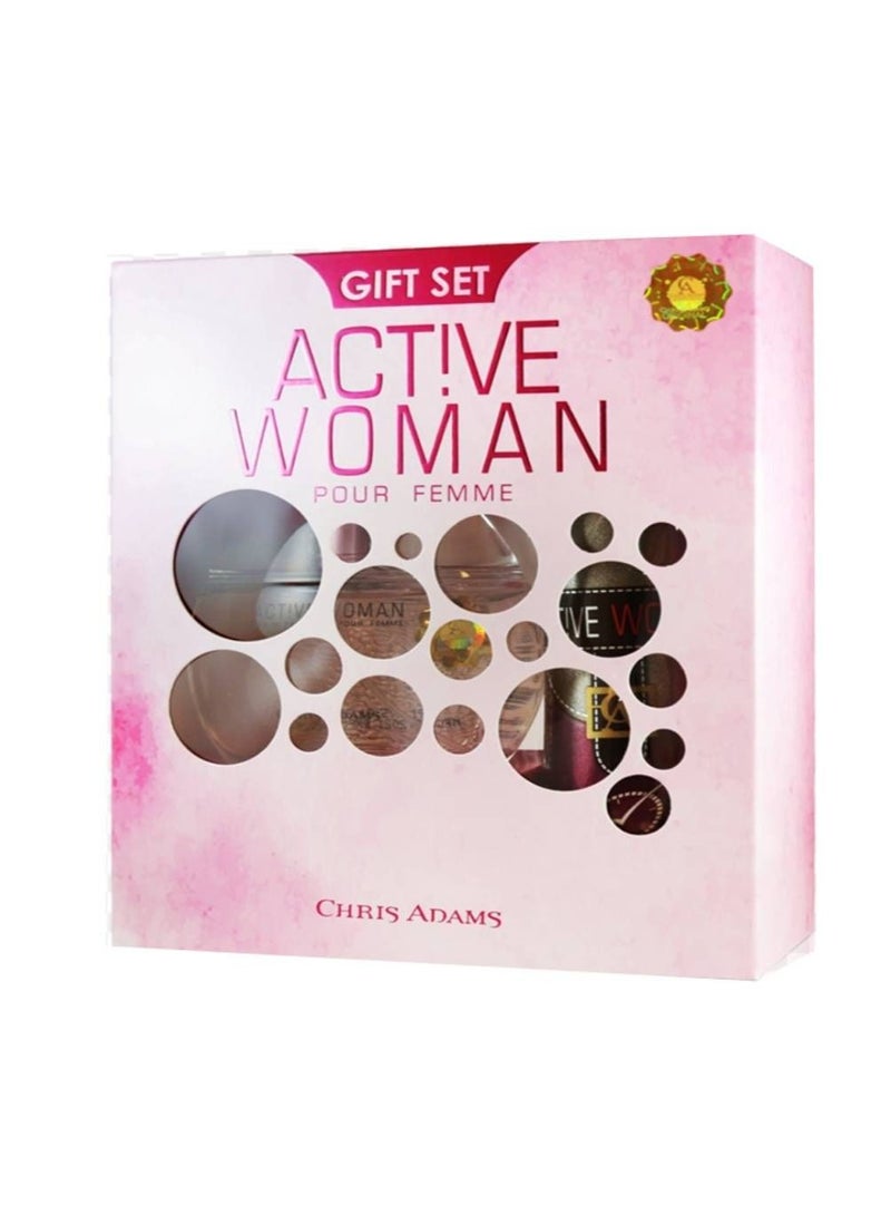 chris adams Active Woman Gift Set Energetic Long-Lasting Fragrance with 80 ML Perfume Spray and 200 ML Deodorant for Confident Women - Image 4