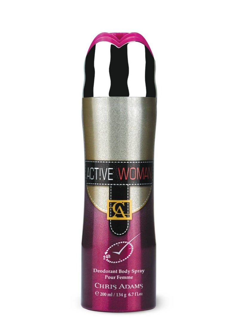 Chris Adams Active Woman Gift Set 80 ML Spray and 200 ML Deo  - Image 3