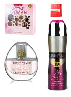 Chris Adams Active Woman Gift Set 80 ML Spray and 200 ML Deo  - Image 1