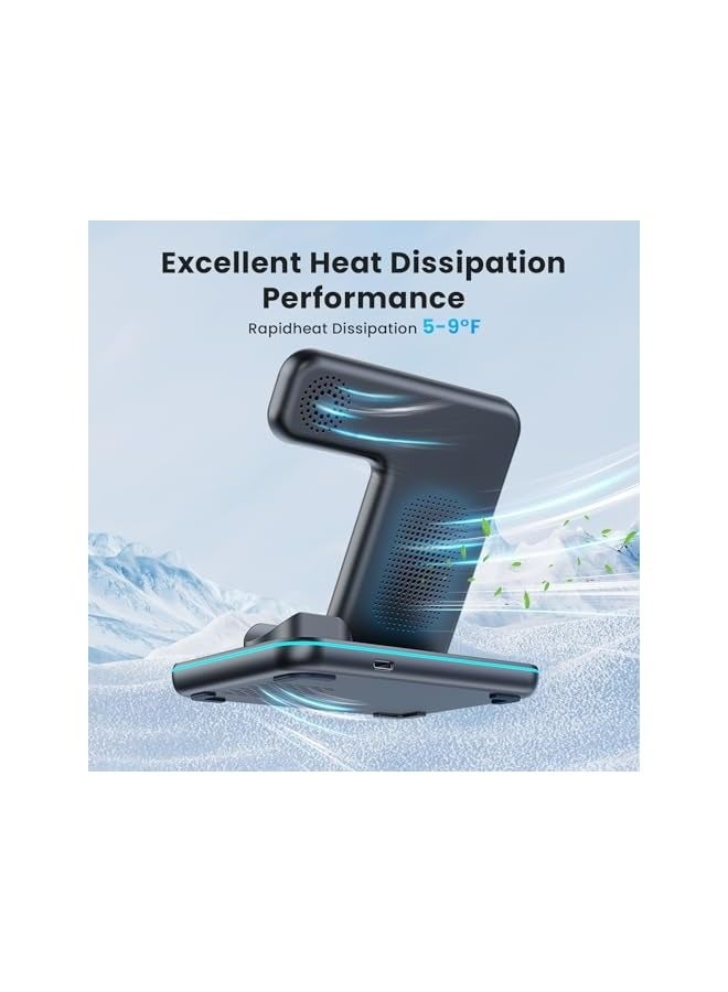 بروماس شاحن لاسلكي 3 في 1، قاعدة شحن سريعة 15 واط - Image 2