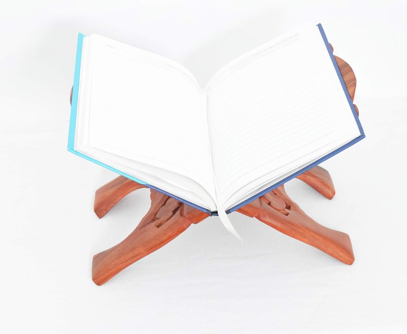 CRAFTCASTLE Wooden Hand Carved Holy Book Stand for Quran, Bible, Bhagavad Gita, Bible, Guru Granth Sahib, or Any Other Religious Books for Reading Rehal Stand (Leaf, 13 Inches) - Image 4