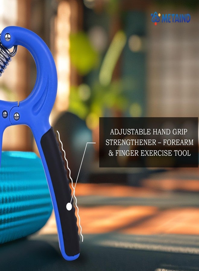 Metaind Hand Grip Strengthener | Hand Gripper for Men and Women | Adjustable Resistance Grip Trainer for Finger Wrist and Forearm Exercise | Ideal for Gym Fitness, Work, 5kg-60kg, Model META_HG60_Blue - Image 3