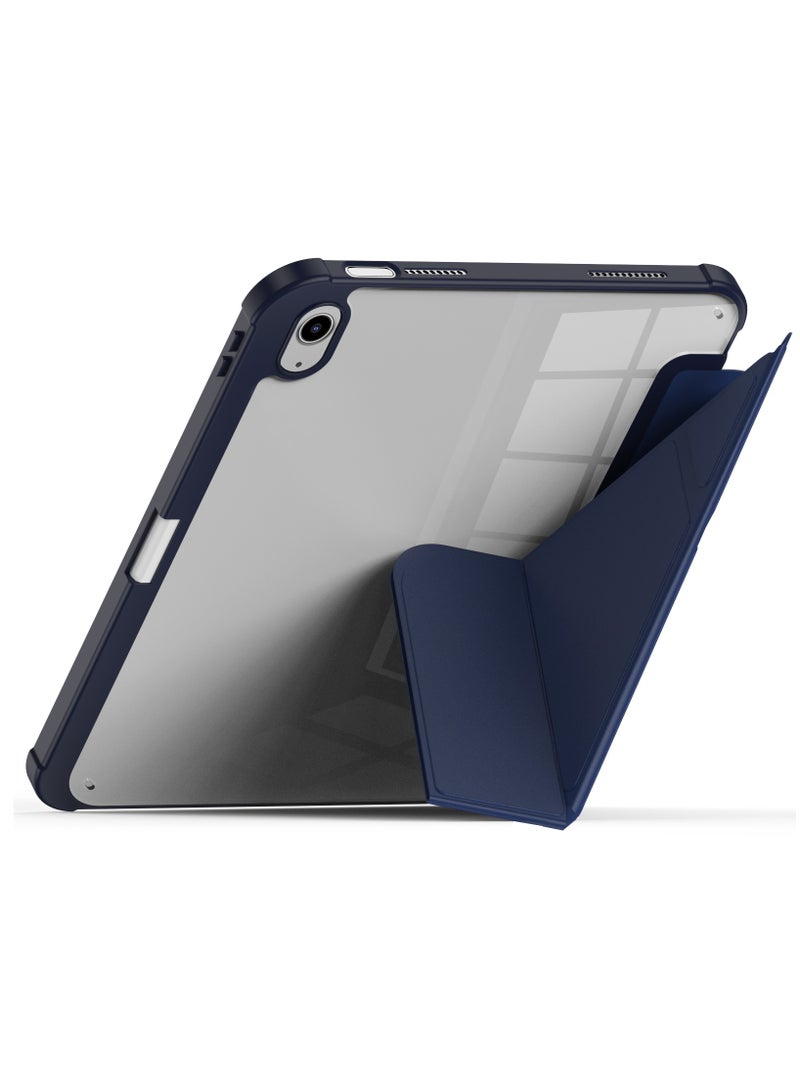 تيرا كفر ايباد تيرا 10.9/ 5/4 ايرمع حامل قلم ذكي غطاء ذكي رفيع بمسند ازرق/شفاف - Image 2