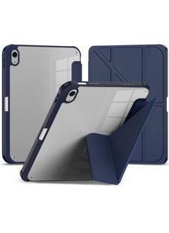 Terra Cover for iPad Terra 10.9/5/4 Air with smart pen holder, slim smart cover with kickstand, blue/transparent  - Image 1