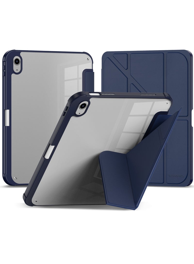 تيرا كفر ايباد تيرا 10.9/ 5/4 ايرمع حامل قلم ذكي غطاء ذكي رفيع بمسند ازرق/شفاف - Image 1