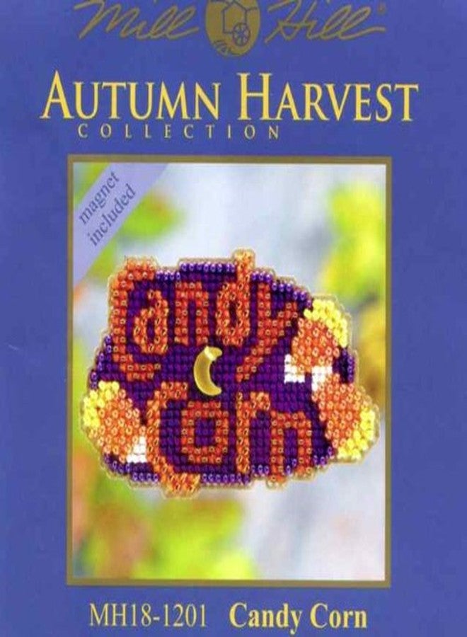 Mill Hill Candy Corn Beaded Counted Cross Stitch Halloween Ornament Kit Mill Hill 2011 Autumn Harvest MH18-1201 - Image 2