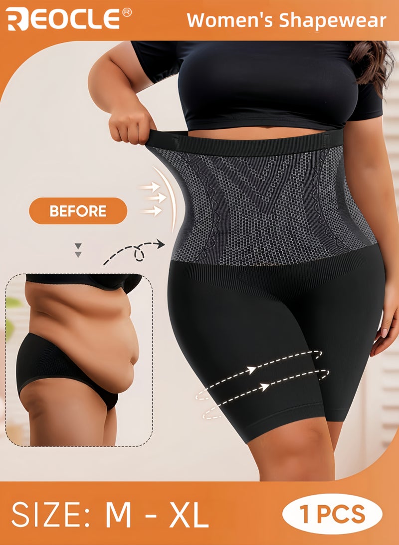 ريوكل نسائي كبير الحجم عالية الخصر سلس التحكم في البطن بعقب رفع سروال مع لوحات شبكية قابلة للتنفس شورت داخلي لملاءمة مريحة وارتداء يومي