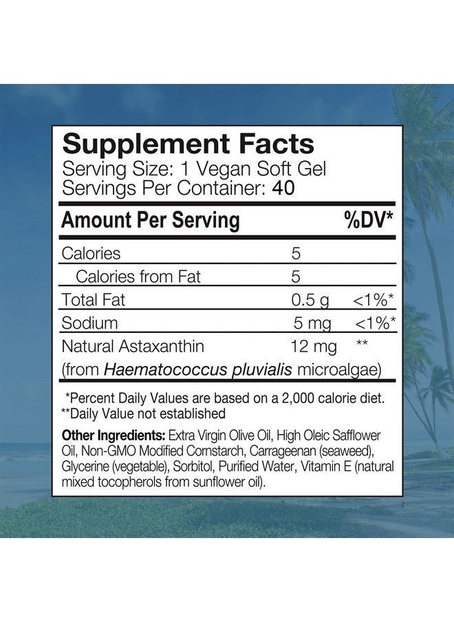 Nutrex Hawaii - Nutrex Hawaii, BioAstin Vegan Hawaiian Astaxanthin 4 mg, Boosts Immunity and Supports Eye, Skin and Joint Health, 120 Gel Caps - Image 1