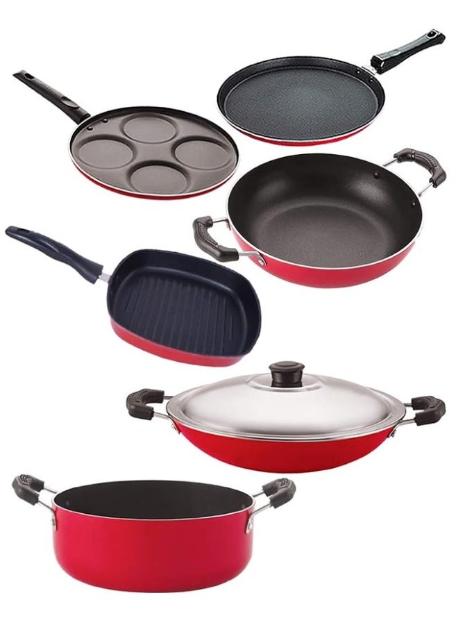 Nirlon Non Stick Aluminium Chemical Free Kitchen Item Set of 6 Pieces - Image 1