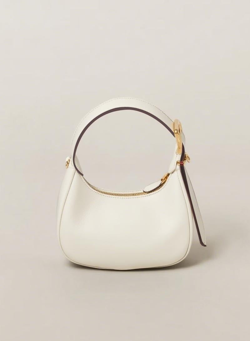 Miu Miu women's leather shoulder bag tote bag underarm bag moon bag small shoulder bag messenger bag versatile handbag - Image 2