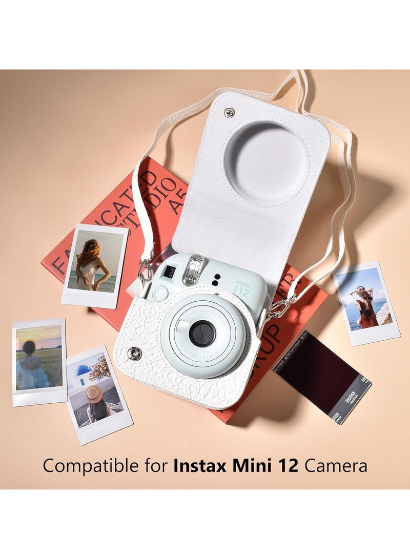 general Fujifilm Instax Mini 12 / Polaroid mini 12 Case, Fujifilm Instax Mini 12 Instant Camera PU Leather Case with Adjustable Shoulder Strap Removable Case - Image 4