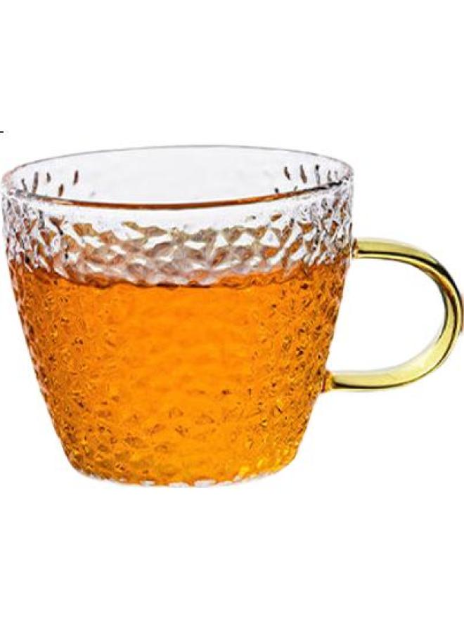 Gianxi Glass Small Tea Cup Set, High Borosilicate Heat-Resistant Hammered Pattern Cups, Home And Office Tea Accessories - Image 1