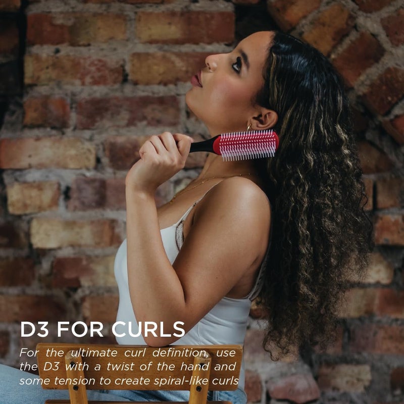 Denman Classic Styling Brush D3 - 7 Rows Hair Brush for Blow-Drying, Detangling, and Defining Curls - Image 3