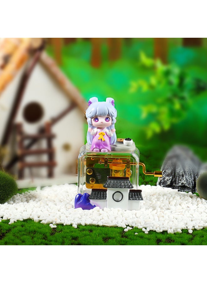 Creative Cute Pet Concert Mini Hand Music Box Sky City Music Box Children Boys And Girls Birthday Gift-Color:Mo Shang Flowers Bloom Music Box A-Size:Ornament - Image 1