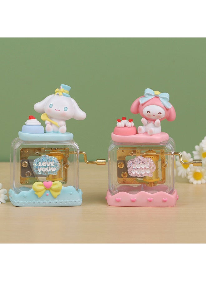 Creative Cute Pet Concert Mini Hand Music Box Sky City Music Box Children Boys And Girls Birthday Gift-Color:Mo Shang Flowers Bloom Music Box A-Size:Ornament - Image 4