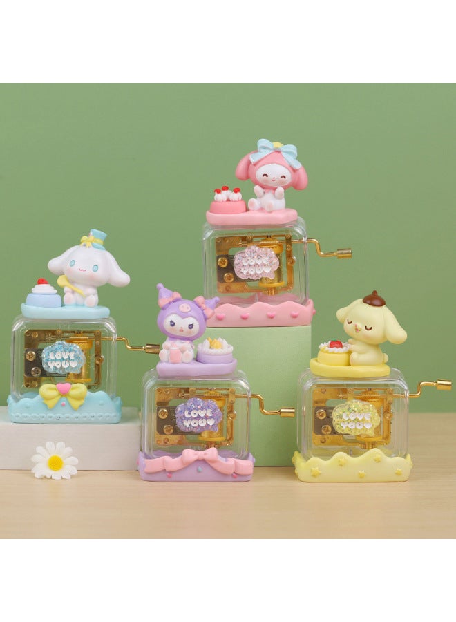 Creative Cute Pet Concert Mini Hand Music Box Sky City Music Box Children Boys And Girls Birthday Gift-Color:Mo Shang Flowers Bloom Music Box A-Size:Ornament - Image 2