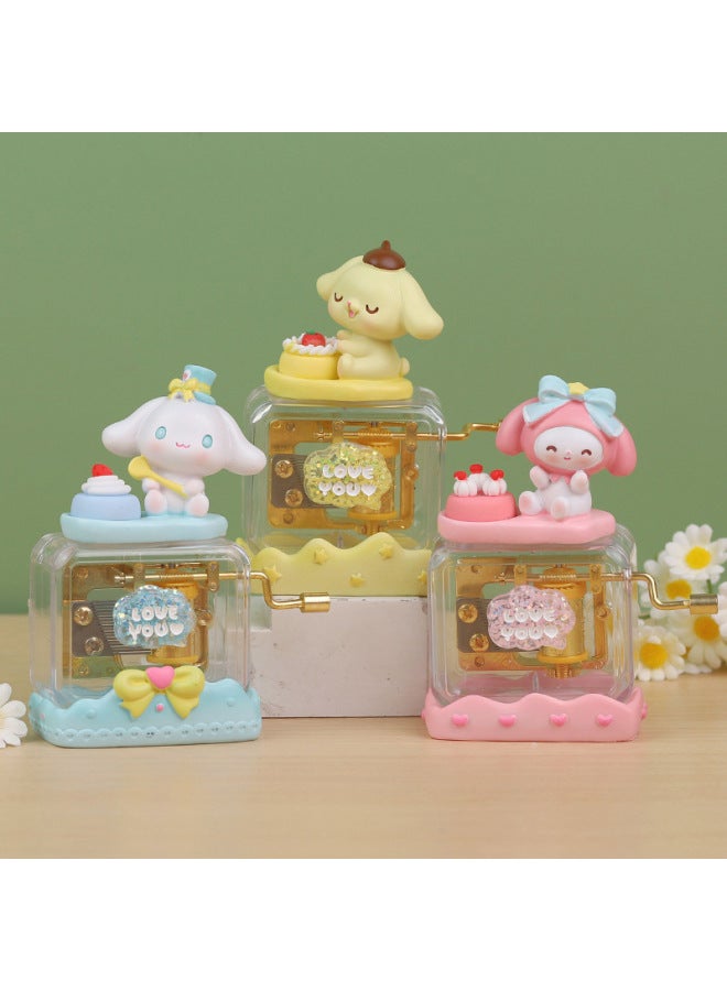 Creative Cute Pet Concert Mini Hand Music Box Sky City Music Box Children Boys And Girls Birthday Gift-Color:Mo Shang Flowers Bloom Music Box A-Size:Ornament - Image 3