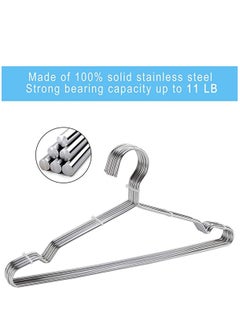 KASTWAVE Coat Hangers Clothes 10 Pack Wire Hangers Heavy Duty Stainless Steel Hangers with Non Slip Grooves, Shirt, Clothes Ultra Thin Metal Hangers Space Saving Clothing Hanger 16.5 Inch  - Image 2