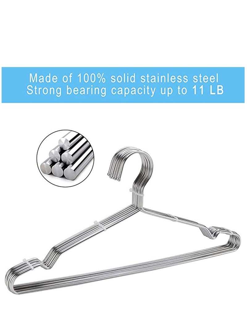 KASTWAVE Coat Hangers Clothes 10 Pack Wire Hangers Heavy Duty Stainless Steel Hangers with Non Slip Grooves, Shirt, Clothes Ultra Thin Metal Hangers Space Saving Clothing Hanger 16.5 Inch - Image 2