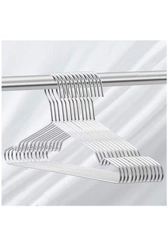 KASTWAVE Coat Hangers Clothes 10 Pack Wire Hangers Heavy Duty Stainless Steel Hangers with Non Slip Grooves, Shirt, Clothes Ultra Thin Metal Hangers Space Saving Clothing Hanger 16.5 Inch  - Image 1