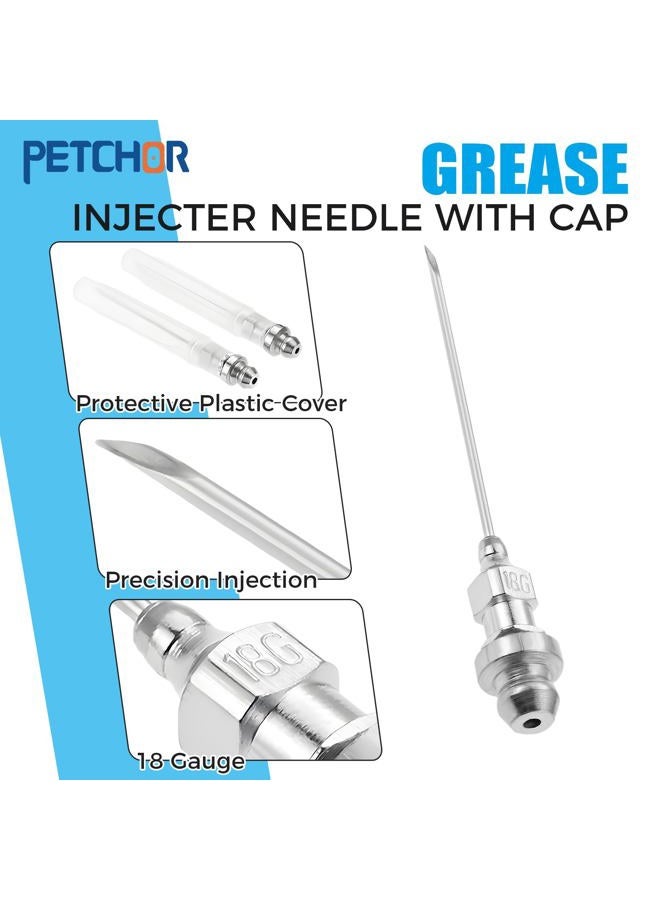 PETCHOR 8PCS Grease Gun Accessory Kit, Includes 90 Degree Grease Coupler, Needle Nozzles, Grease Gun Coupler, Grease Needle Dispenser, 12" Grease Gun Hose, Zerk Fitting Cleaner, and Adapter Sleeve - Image 5