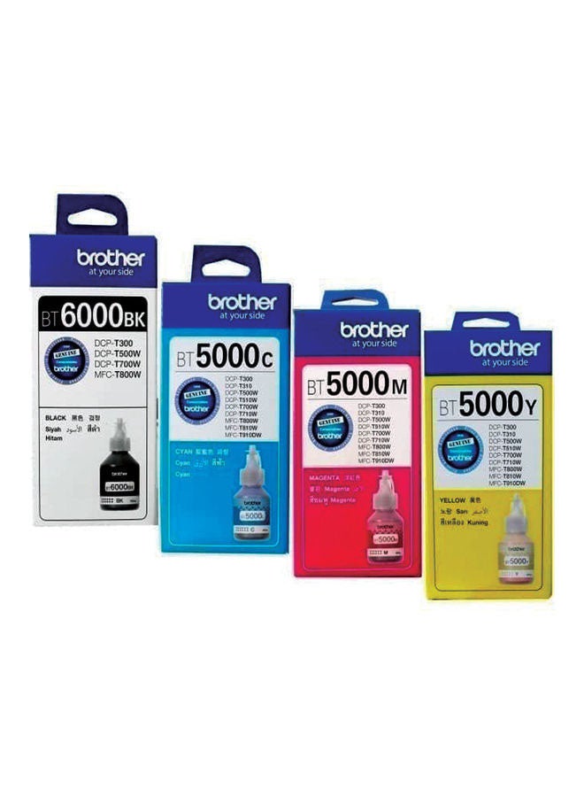brother BT5000C + BT5000M + BT5000Y + BT6000BK Combo Set Bottles Multicolour - Image 2