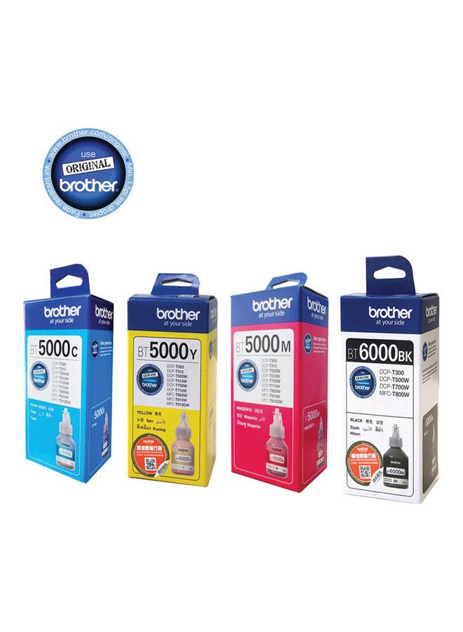 brother BT5000C + BT5000M + BT5000Y + BT6000BK Combo Set Bottles Multicolour - Image 1