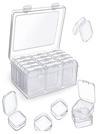 Storage Box With Lid, Small, Plastic Clear Box With hinged lid (14 pieces), plastic storage container box for small beads, jewellery, screws, sorting box and other craft projects - pzsku/Z36FA678730E4A95DBE2AZ/45/1747418188/bdc516ff-e47a-4d49-8595-0a6c50d4d901