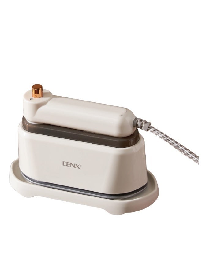 Denx 2 In 1 Handheld Garment Steamer & Steam Iron 1200W, Portable Clothes Iron With Brush & 180ml Tank, Fabric Steamer For Wrinkle Removal, Mini Travel Iron For Abaya, Shirts, Suits, Curtains, Fast Heat-Up, Vertical & Horizontal Ironing, Lightweight Steam Press For Home, Office & Travel, DX3009 - Image 1