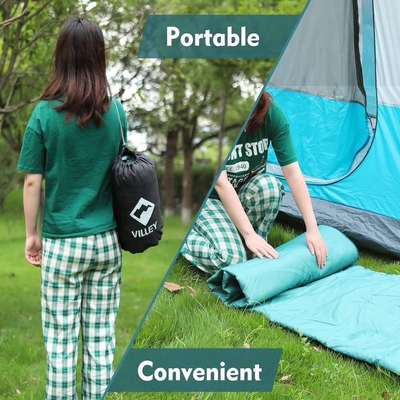 VILLEY Picnic Blanket, 3-Layer Camping Blanket 132cm x 191cm, Machine Washable, Water Repellent and Sandproof, Packable and Portable for Camping, Travel, Park, Beach and Indoor Use (Green) - Image 3
