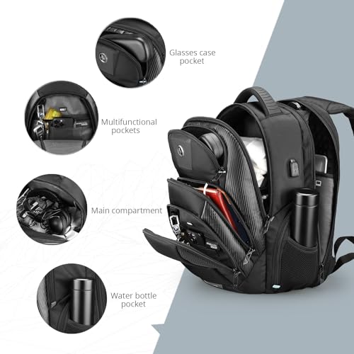 Swissdigital Design Men's 17 Inch Laptop Backpack with Apple Find My Network and USB Charging Port, Large Capacity Business Travel Backpack for College and Business | SD1643FB-01 - Image 5