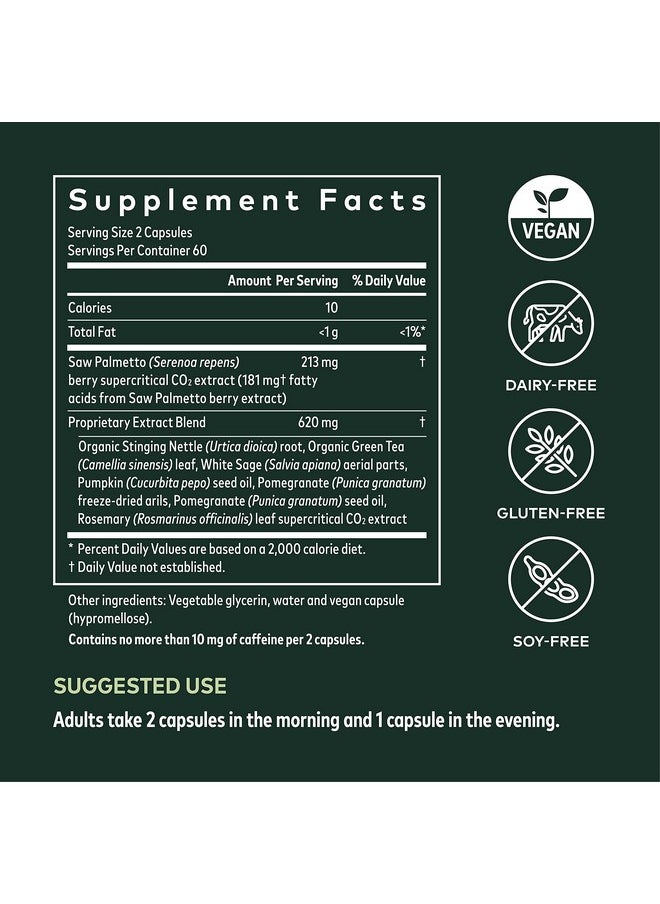 Gaia Herbs Prostate Health Supports Prostate Health And Function For Men With Saw Palmetto Green Tea Nettle Root And White Sage 120 Vegan Liquid Phytocapsules (40Day Supply)  - Image 3
