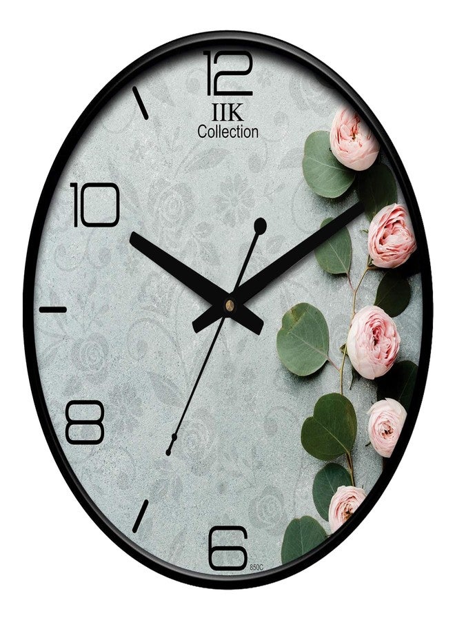 IIK COLLECTION 12-inch Designer Plastic Analogue Round WallClock for Home, Kitchen, Living Room, Bedroom, Office (30 cm x 30 cm x 6 cm) - Image 1