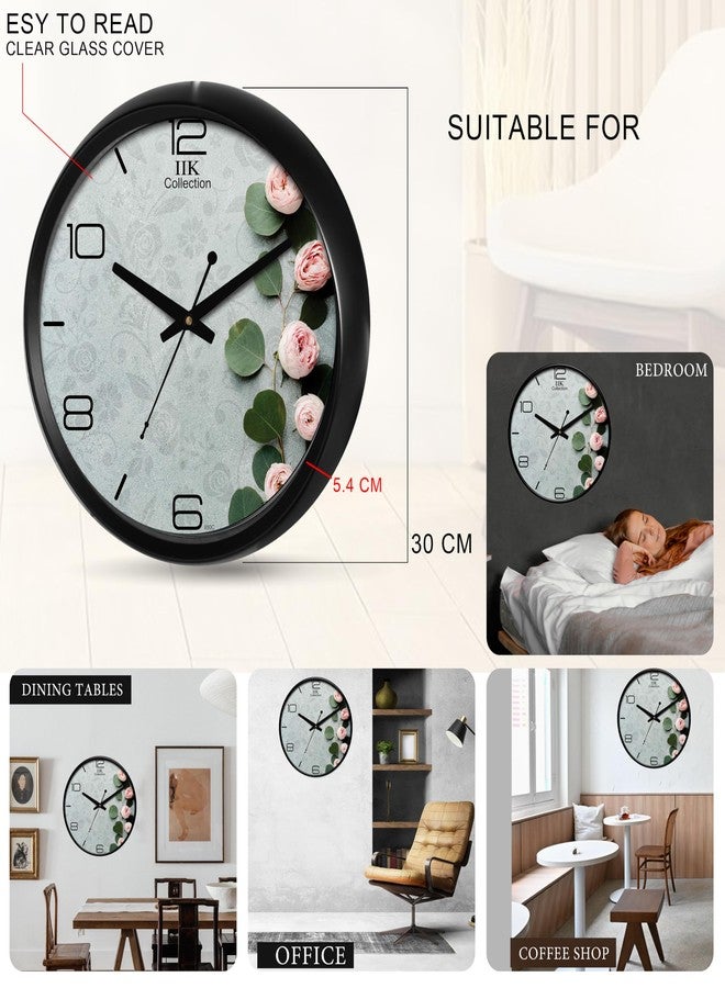 IIK COLLECTION 12-inch Designer Plastic Analogue Round WallClock for Home, Kitchen, Living Room, Bedroom, Office (30 cm x 30 cm x 6 cm) - Image 4