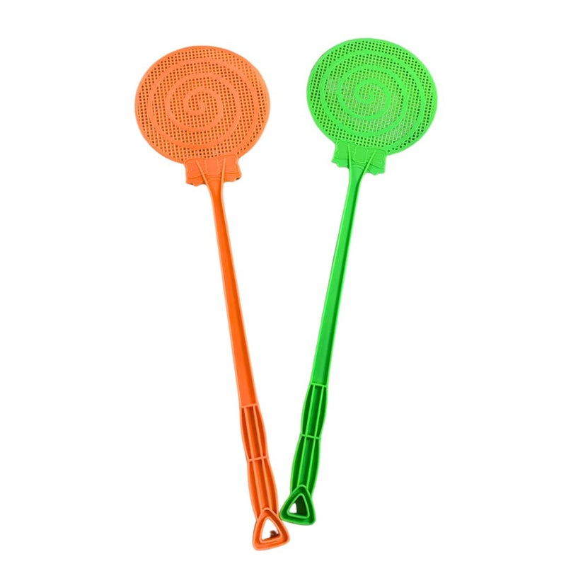 1 Piece Fly Swatter for Indoors - Plastic Fly Swatter Manual Indoor Mosquito Killer Fly Swatter Heavy Duty Long Handle - Plastic Fly Swatter Flies Killer Indoor Circular Shape Random Colors - Image 3