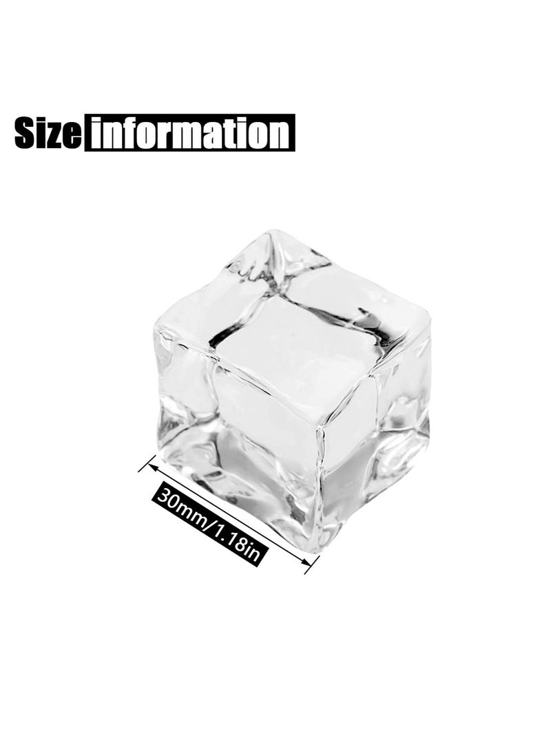 SYOSI 25 Pcs 30MM Reusable Plastic Ice Cubes,Clear Acrylic Fake Cubes,Artificial Square Crystal Cubes for Photography Props Home Decoration Wedding Centerpiece Vase Fillers - Image 4