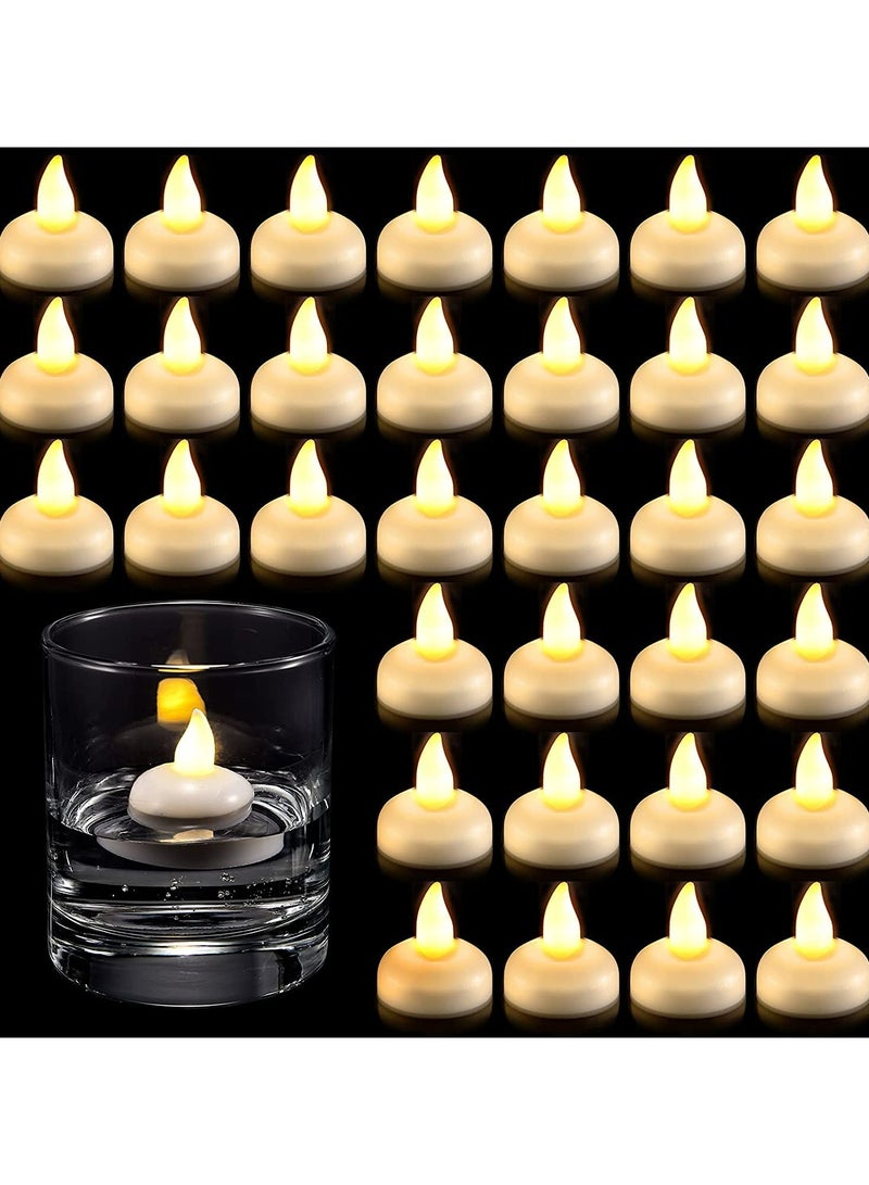 CMGTYYD Waterproof Flameless Floating Tealights, Gold Floating Candles with Water Activated Sensor and Battery Operated, Waterproof Tea Lights for Wedding, Birthday Party, Hot Tub (24 Pcs) - Image 1