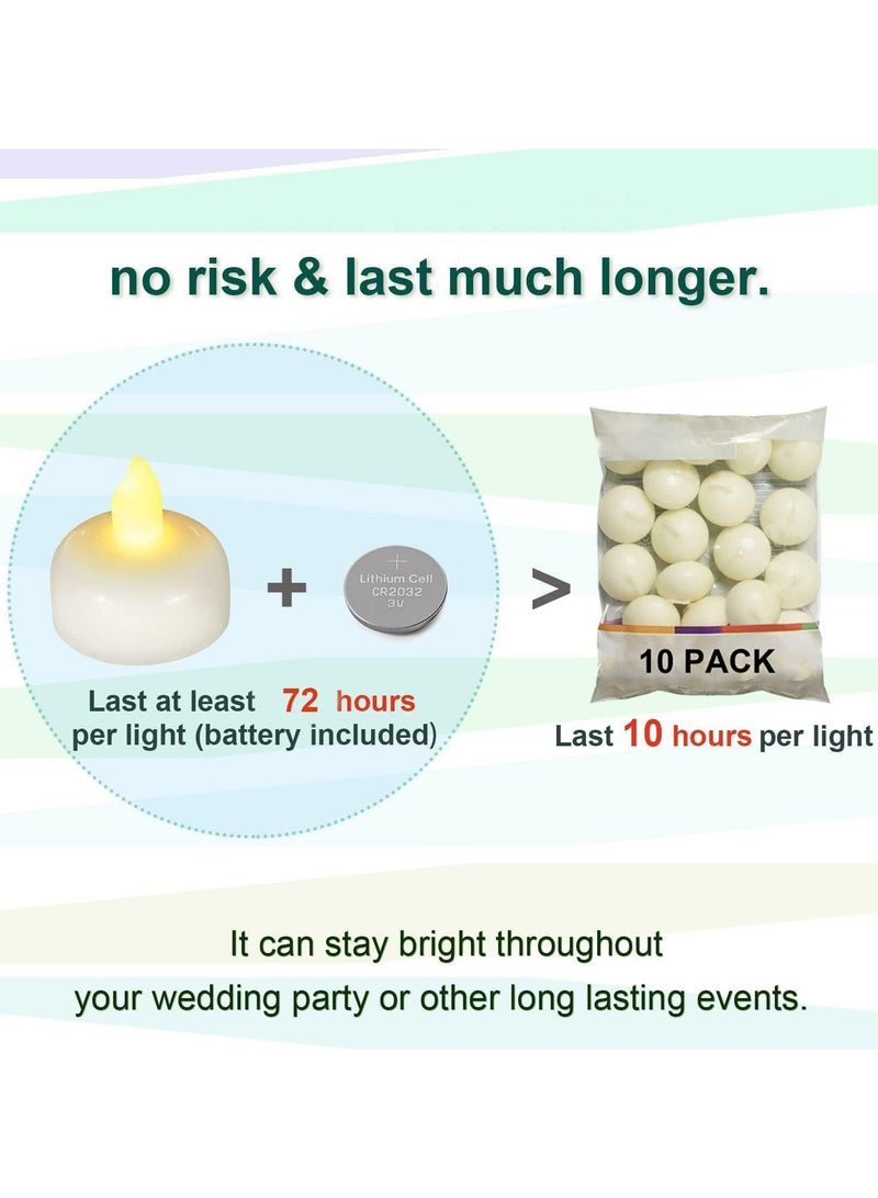 CMGTYYD Waterproof Flameless Floating Tealights, Gold Floating Candles with Water Activated Sensor and Battery Operated, Waterproof Tea Lights for Wedding, Birthday Party, Hot Tub (24 Pcs) - Image 2