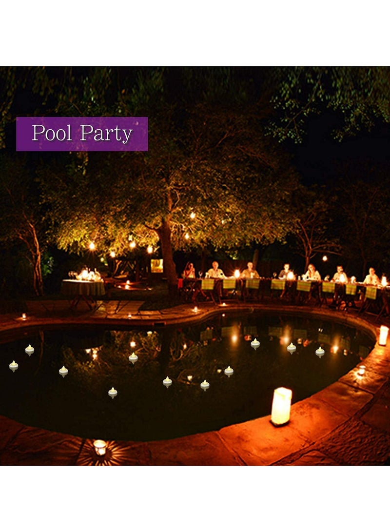 CMGTYYD Waterproof Flameless Floating Tealights, Gold Floating Candles with Water Activated Sensor and Battery Operated, Waterproof Tea Lights for Wedding, Birthday Party, Hot Tub (24 Pcs) - Image 5
