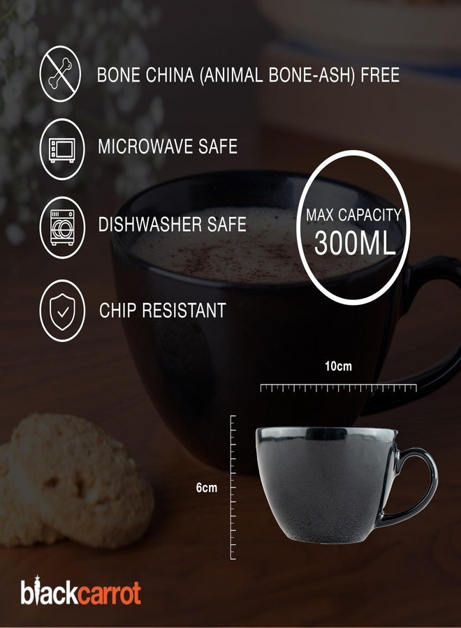BLACKCARROT Ceramic Coffee Mug Set of 2 | 300ml, White & Black, Glossy Finish, Microwave Safe, Porcelain Coffee Cups | Ideal for Tea, Coffee & Gifting - Image 4