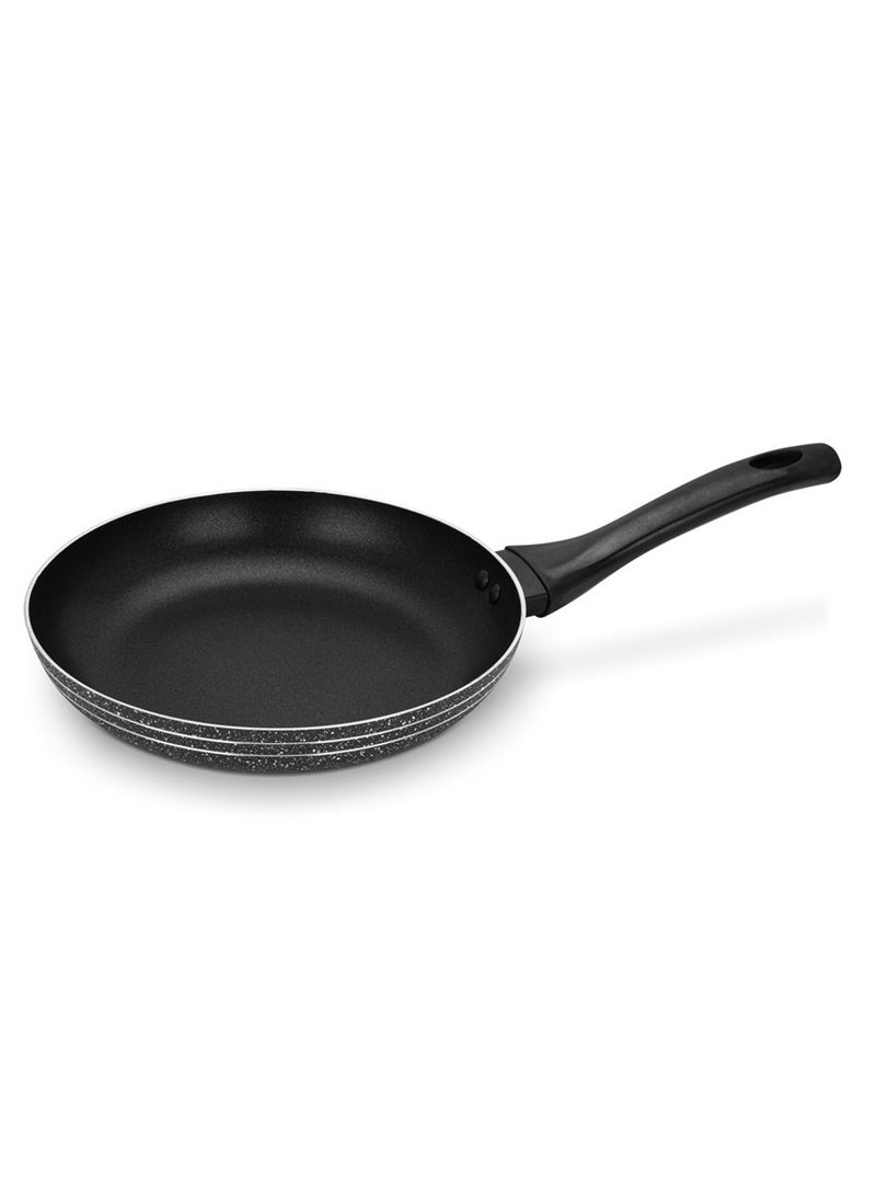 Auroware Auroware Long lasting Non Stick 26 Cm Round Fry Pan Black Aluminum Durable Three Layer Coating  Induction Cook Bottom Strong Handle  - Image 1