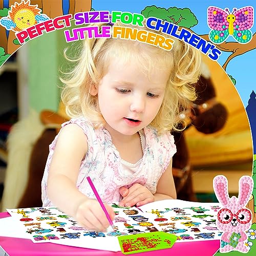 Labeol Diamond Art Kits for Kids Boys and Girls Ages 6-8-10-12 Easy to DIY Creative Diamond Art Sticker Craft by Numbers Kits for Kids and Adult Beginners (Cute Animals) - Image 2