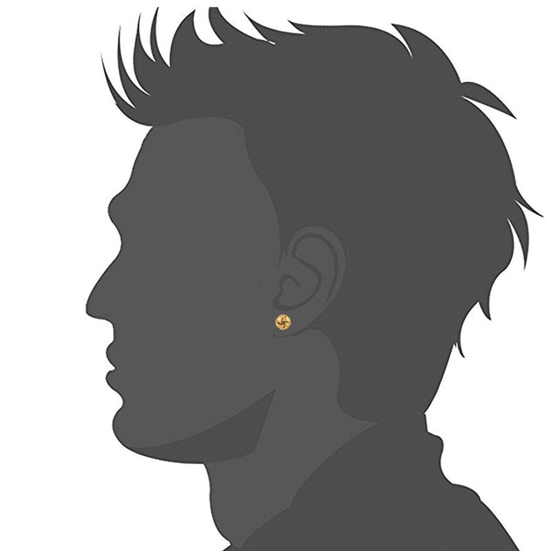 Mahi Gold Plated Pair of Push Back Piercing Stud/Tops Pair of Mens Earrings (PAER1109569GMenPR) - Image 2
