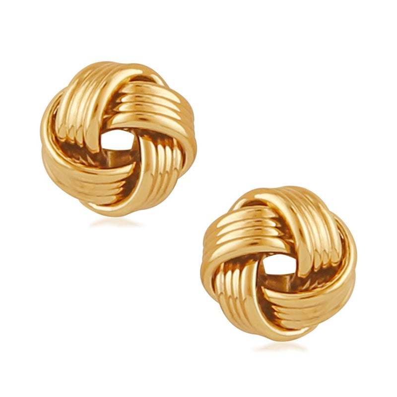Mahi Gold Plated Pair of Push Back Piercing Stud/Tops Pair of Mens Earrings (PAER1109569GMenPR) - Image 3